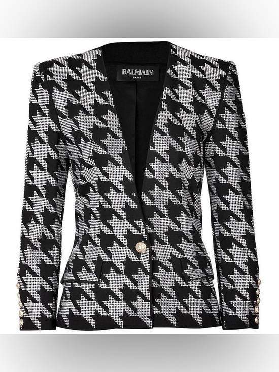 Balmain Jackets & Blazers - Balmain Crystal-Embellished Houndstooth Jacket 38 $1,995